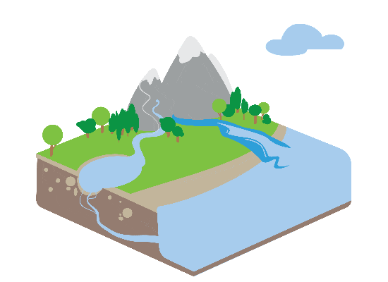 animated diagram of how the earth's hydrologic cycle works.